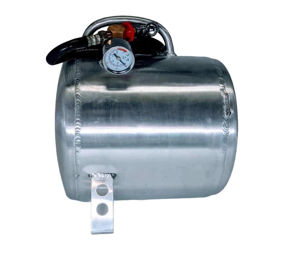 Tanque de aire de aluminio de 2,5 galones 120 psi con medidor de rendimiento Granatelli 900103 Foto 1 de 4