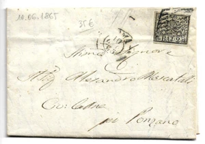 Lettera affrancata con Baj 2 - Stato Pontificio - Roma, 10 giugno 1865 - Imagen 1 de 2