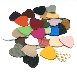 50 un. apliques de corazón de cuero Geniune troquelados para accesorios de artesanía de cuero - Imagen 1 de 4