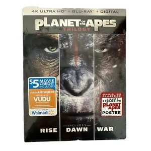 Planet of the Apes Trilogy 4K Ultra HD Blu-Ray Digital Box Set Case NEW - Imagen 1 de 3