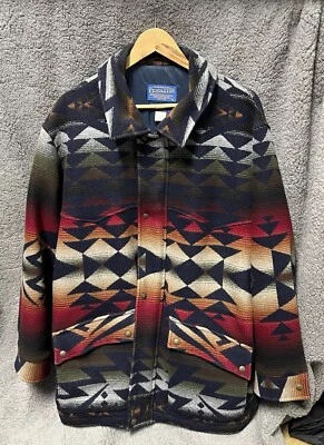 PENDLETON Vtg Native American Tribal Wool/Cotton Lined Jacket Mens Large U.S.A - Image 1 of 4