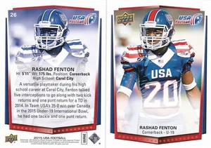 Rashad Fenton 2015 Upper Deck #26 Team USA Rookie- Kansas City Chiefs-FREE S/H - Picture 1 of 1
