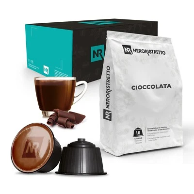 64 Cialde Capsule Cioccolata Compatibili Nescafé Dolce Gusto Neroristretto