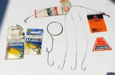 Ballyhoo Rig,Mustad Hooks,Wire Leader,Sampo Swivel, Rigged Fishing Bait Lure Lot - Image 1 of 3