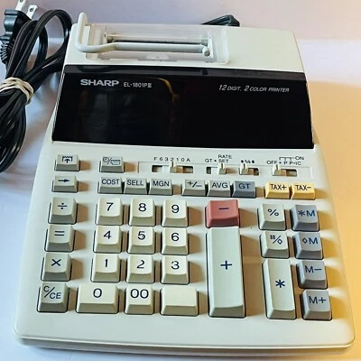 Calculadora de impresión Sharp EL-1801V probada teclas grandes y pantalla Foto 1 de 3