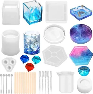 Epoxidharz Formen Set Resin Gießharz Silikonform Schmuck Anhänger Schmuck DIY DE - Bild 1 von 7
