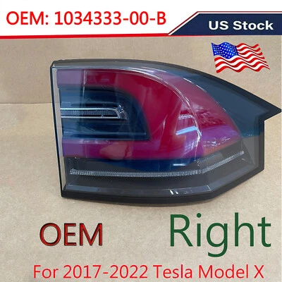 For 17-2020 Tesla Model X OUTER RIGHT SIDE Passenger Tail Light Lamp NEW OEM US Foto 1 de 4