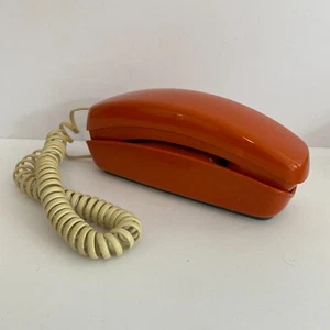 Mesa telefónica o montaje en pared vintage naranja con botón pulsador sin probar - Imagen 1 de 7