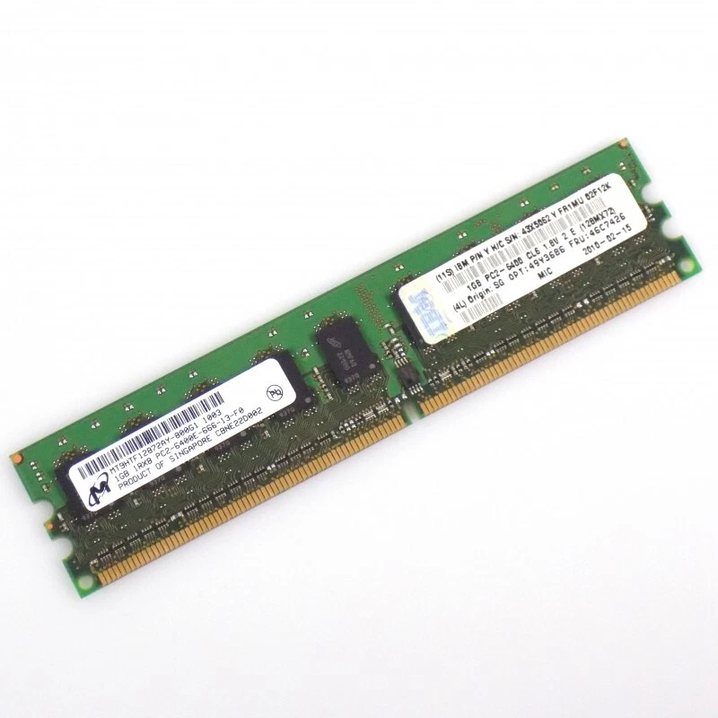 1GB Lenovo IBM 46C7426 Micron MT9HTF12872AY-800G1 DDR2-800Mhz PC2-6400E CL6 ECC - Bild 1 von 1