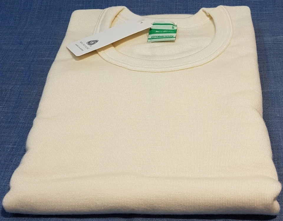 Maglia uomo Manica corta invernale lana 80% Madiva Vesuvio colore bianco