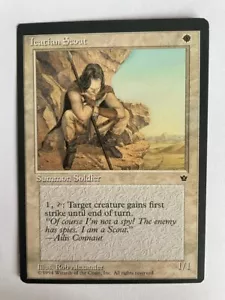 MTG MISPRINT ERROR MISCUT FALLEN EMPIRES ICATIAN SCOUT CREATURE OFF CENTER - Picture 1 of 6