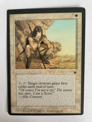 MTG MISPRINT ERROR MISCUT FALLEN EMPIRES ICATIAN SCOUT CREATURE OFF CENTER - Image 1 of 4