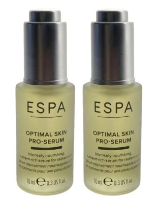 2 x ESPA Optimal Skin Pro-Serum 10ml Travel Size Bottle Intensely Nourishing