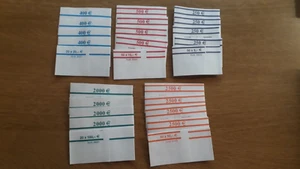 25 Geldschein-Banderolen  Euroscheine 5 10 20 50 100€ für 20 bzw 50 Geldscheine - Bild 1 von 3