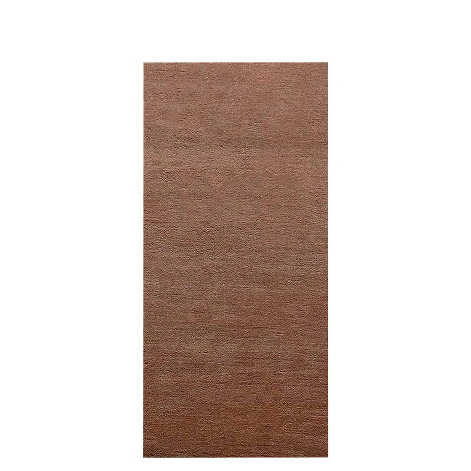 Alfombra ecológica de lana con telar anudada a mano marrón claro liso BBH Homes BBL0011 Foto 1 de 1