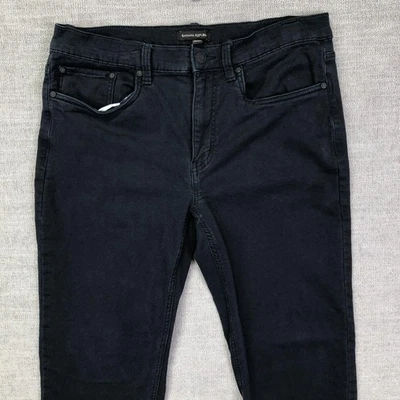 Pantalones de mezclilla Banana Republic para hombre 32x30 negros ajustados elásticos 5 bolsillos cónicos Foto 1 de 4
