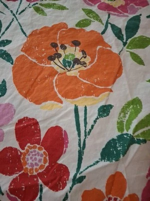 Пододеяльник PB Pottery Barn Nora из органического хлопка с цветочным рисунком маки ПОЛНЫЙ/QUEEN - Изображение 1 из 4