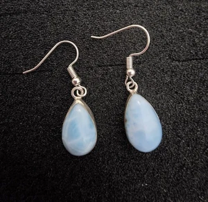 Larimar Tear Drop Earrings on 925 Sterling Silver. New Listing - Picture 1 of 4