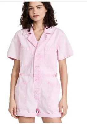 Mameluco Denim Rosa Manga Corta Pistola Parker Para Mujer Talla XS Foto 1 de 4