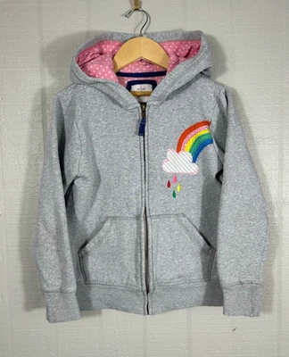 Moletom com capuz Mini Boden meninas 9-10 cinza zíper completo - Imagem 1 de 4
