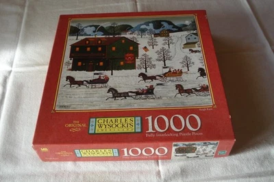 CHARLES WYSOCKI " SLEIGH RACE " 1000 PIECE PUZZLE NEW UNOPENED - Image 1 of 4