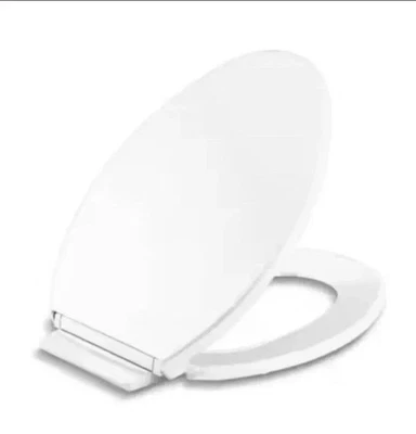 KOHLER Highline Quiet-Close Elongated Closed Front Toilet Seat in White 18 5/8” - Image 1 of 4