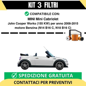 Kit 3 Filtri Tagliando per MINI Mini Cabriolet John Cooper Works 155 kw Benzi... - Bild 1 von 2