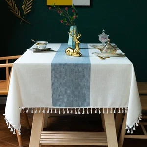 JIALE Tablecloths for Rectangle TablesCotton Linen Table Cloth Waterproof Tablec - Picture 1 of 6