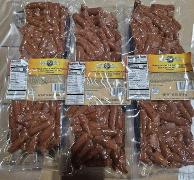 3 X 2LB SUGAR RIVER BUFFALO RANCH POLLO Carne Snack Sticks Bolsa Sellada 6/01/26 Foto 1 de 3