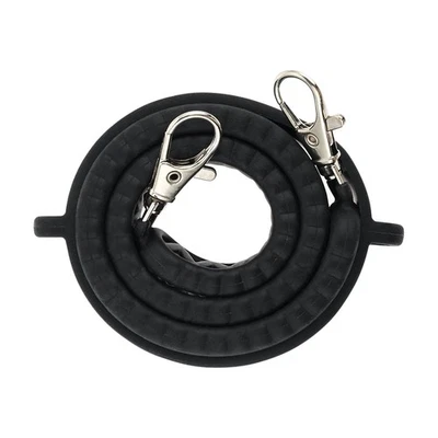 Correa de botella de agua mango de eslinga negro silicona suave con mosquetón de anillo de seguridad Foto 1 de 4