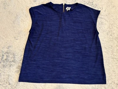 Blusa Anne Klein Mujer Grande Azul Sin Mangas Cremallera Trasera Informal Oficina Carrera Foto 1 de 4