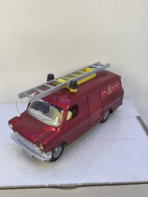 Dinky Toys 286 Ford Transit Fire Service Van Original Open Doors Decals Ladder - Image 1 of 4