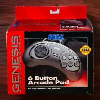 SEGA GENESIS - 6 Button Arcade Pad MK-1653 In Original Box Excellent Condition - Image 1 of 4