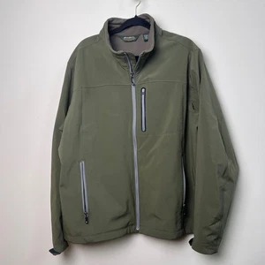 Eddie Bauer Jacket Mens XL  Brown Green Full Zip Soft Shell Fleece Lined - Picture 1 of 10