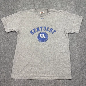 Vtg Kentucky Wildcats T-Shirt Mens L Gray Nike Team Center Swoosh Basketball Y2K - Picture 1 of 6