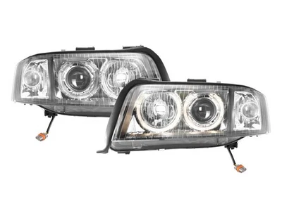DEPO D2S Black Angel Halo Projector Headlights For 02-04 Audi A6 C5 Xenon Models - Image 1 of 4