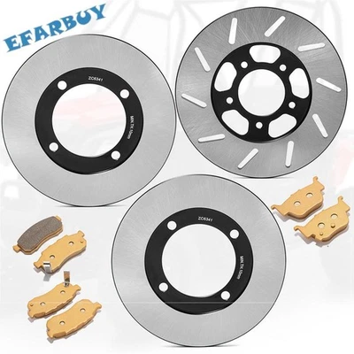 Front Rear Brake Disc Rotors Pads For Honda Pioneer 700 700-4 SXS700M2/M4 14-25 Foto 1 de 4