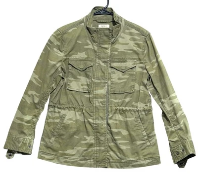Chaqueta Style & Co para mujer camuflada utilitaria campo cremallera bolsillos a presión algodón elástico Foto 1 de 4