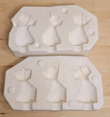 Винтажная керамическая литейная форма Dona's #D-1458A 3 ГЛУПЫЕ ИНДЕЙКИ ©1996 День благодарения - Изображение 1 из 4