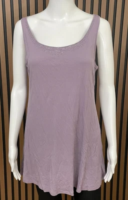 Eileen Fisher Women's S Purple Tank Silk Top Sequin Wide Strap Casual Summer - Image 1 of 4