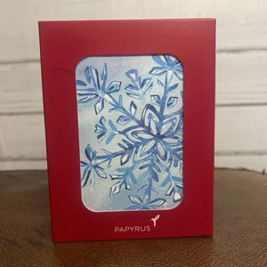 Papyrus Box of 20 Christmas Note Cards & Envelopes Snowflake Greeting Cards - Picture 1 of 3