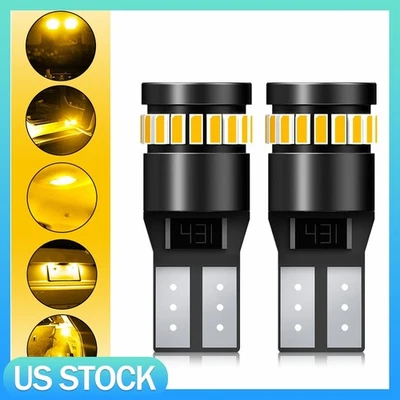 2x T10 168 194 2825 LED Luz de matrícula Marcador lateral Bombilla Canbus Ámbar Foto 1 de 4