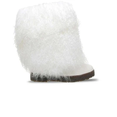 NIB BEARPAW  Boetis ll White Curly Lamb Fur Wool Lined Snow Boots Womens Sz 5 - Image 1 of 2