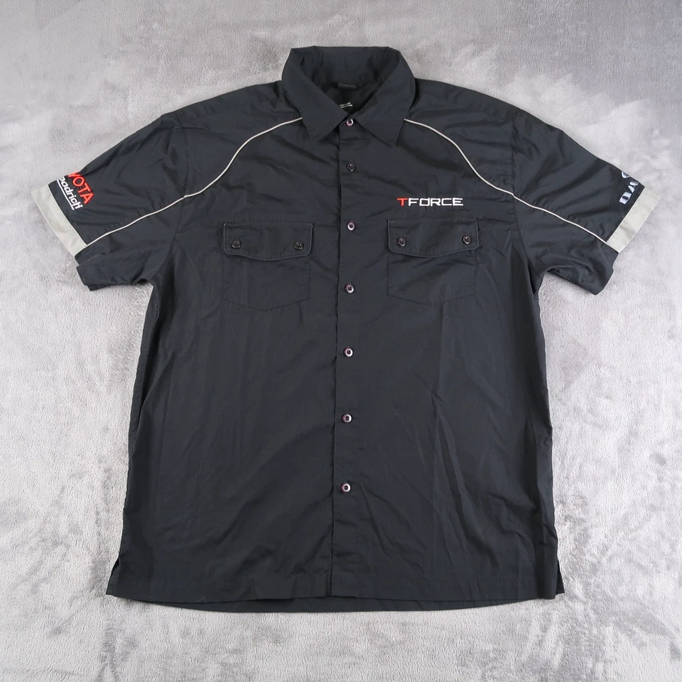 Vintage Oakley BFGoodrich Tires TFORCE Toyota Mechanics Shirt Men's Sz L Black - Image 1 of 4