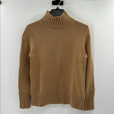 J. Suéter de cuello alto de algodón Crew para mujer - camel - pequeño - nuevo con etiquetas Foto 1 de 4