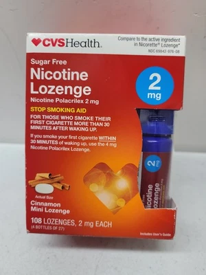Pastillas de nicotina CVS 2 mg CANELA 108 Ct 12/2026 NUEVO SELLADO Foto 1 de 4