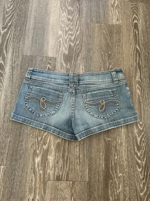 De Colección Guess Bordado Bolsillo Micro Mini Pantalones Cortos Denim Talla 29 Y2K Foto 1 de 4