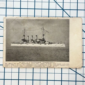 RPPC Vintage 1909 U.S. Battleship Connecticut Postcard by Edward H Mitchell - Picture 1 of 3