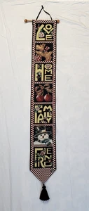 Mary Engelbreit Christmas Home Sampler Tapestry Bell Pull Love Family Friend 40" - Picture 1 of 13