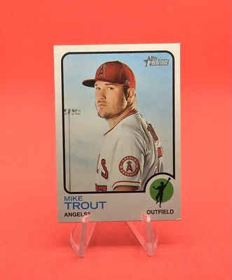 2022 Topps Heritage #100 Mike Trout Los Angeles Angels! MVP, LA Angels Card! - Image 1 of 2